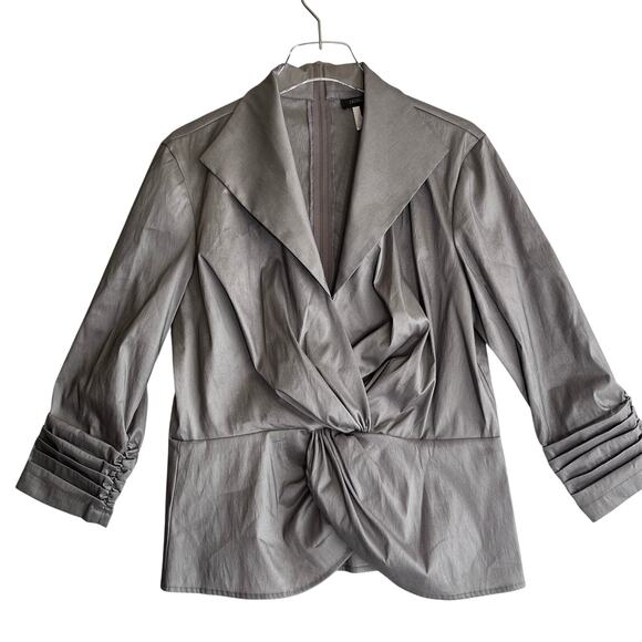 Tadashi Shoji Plus Size Platinum Gray Topper Wedding Guest Cruise Going Out 16 - Picture 1 of 10